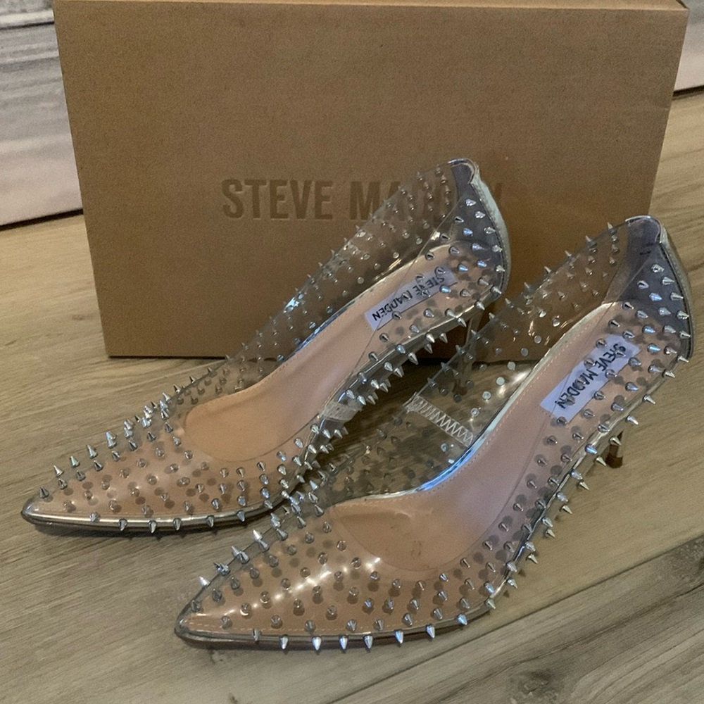 Women’s Steve Madden Luiza-S clear heels, size 9